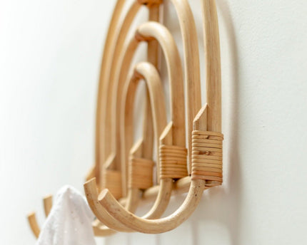 Rotan Kapstok Kapstokken Beige Wandhaken MAKU (2 maten)