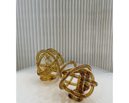 Gele glasknoop (klein) Diameter: 11cm