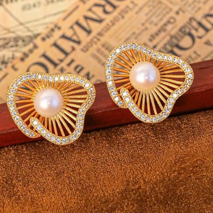 Lotus Design Sparkling Pearl -oorbellen N Ringen