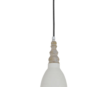 Metal hanglamp "Delhi" retro klassiek gemaakt van metaal en natuurlijke materialen in beige, e27