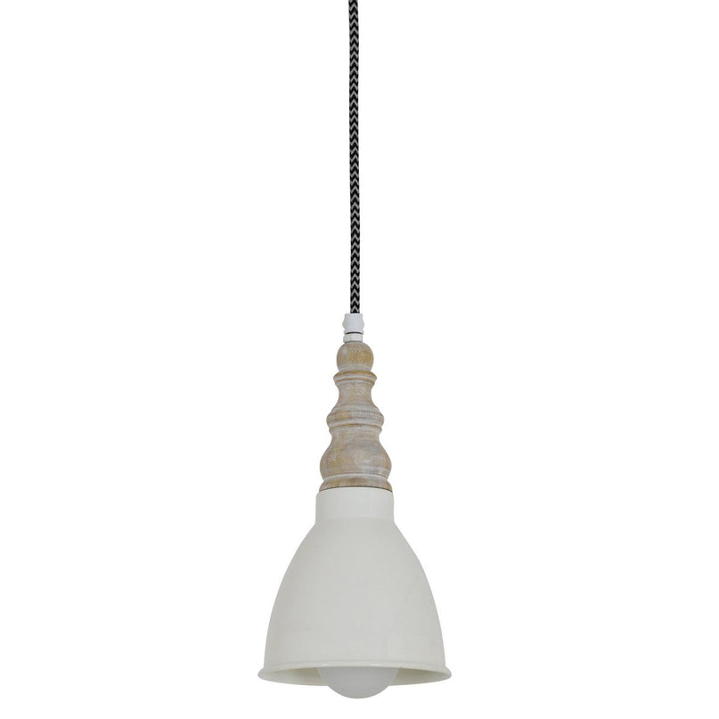 Metal hanglamp "Delhi" retro klassiek gemaakt van metaal en natuurlijke materialen in beige, e27