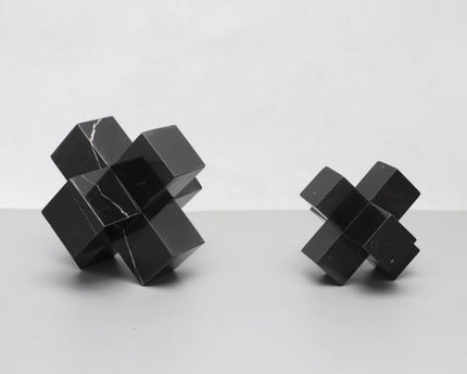 Licht luxe modern eenvoudig marmeren kruis zwart Klein formaat: 9cm*9cm*9cm