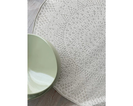 GEHAAKT rond decoratief vloerkleed