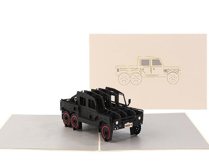 3D -kaart voor hem voor papa - Jeep en Motorbike Design