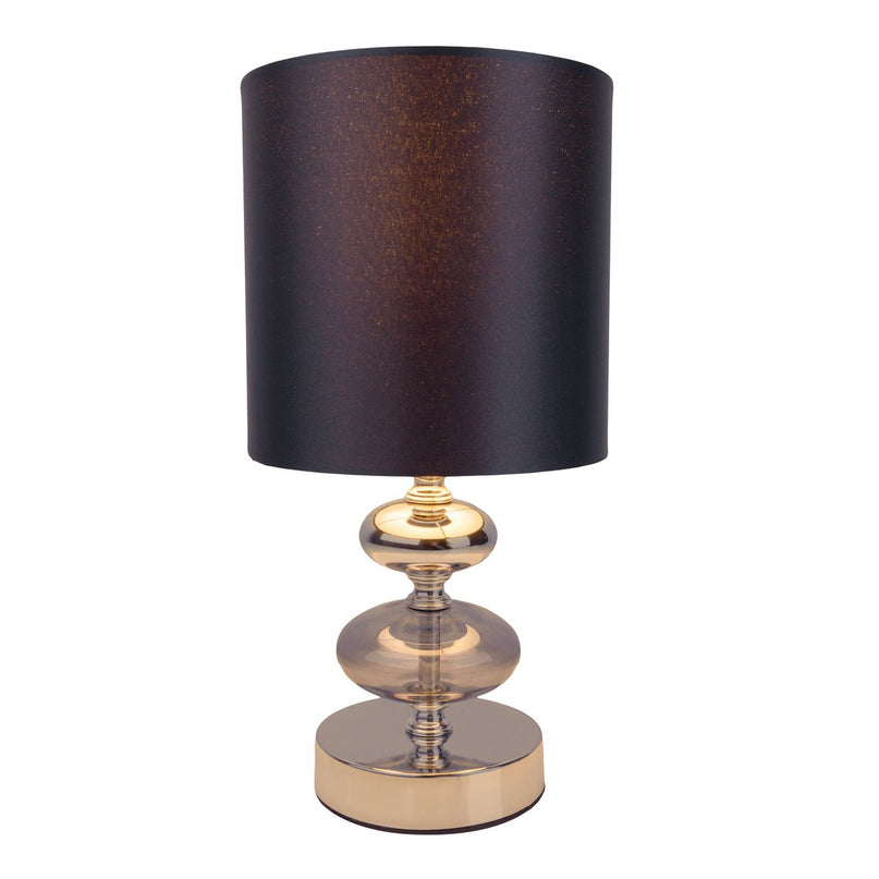 Stof, tafellamp "mali", tafellampje, textiel in zwart, met e14 -aansluiting, voor eetkamer, woonkamer, gang of kantoor, tafellamp voor woonkamer of eetkamer, bedlamp 28,5 cm hoog