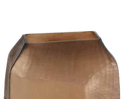 Bruine glazen vaas (v14686-380chocolade)