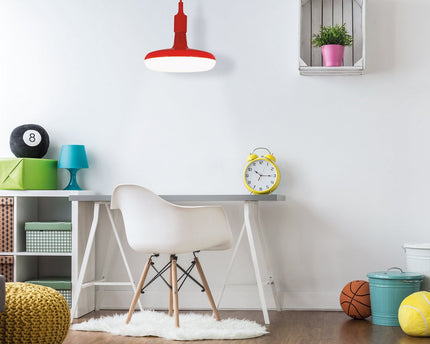 Hanglamp "UFO" LED -rood, hangende lamp gemaakt van plastic met E27 -aansluiting inclusief lamp