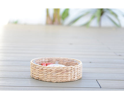Aperitif set 3 rotan compartimenten 28x28x8cm