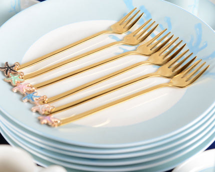 Star Golden Dessert Forks - veel van 6