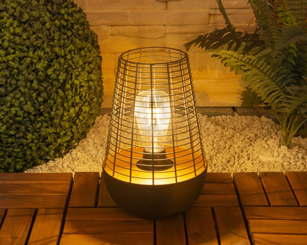 LED Decol Light 27 cm hoog, gemaakt van metaal in zwart, stevig gebouwd -in LED, decoratie voor buiten