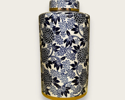 Blauw-witte porseleinen bloemenvaas (voor keuken thuis)