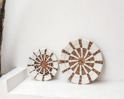 Wanddecoratie | Wandmand | Wandmand | Decoratieve schaal HUTAN van bananenvezel (2 maten)