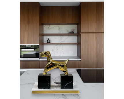 A Modernist Art Deco Chrome Terrier Statues  Puppy Bookend (one pcs))