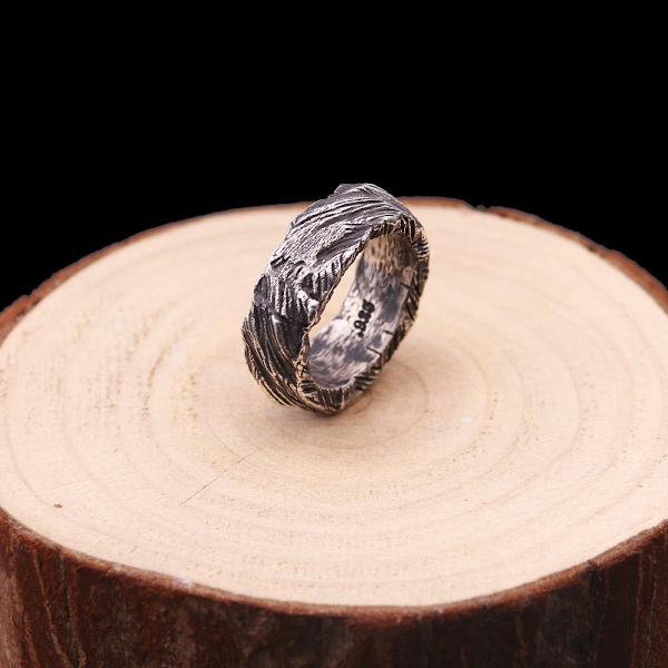 Vintage geïnspireerde rockring - massief zilver