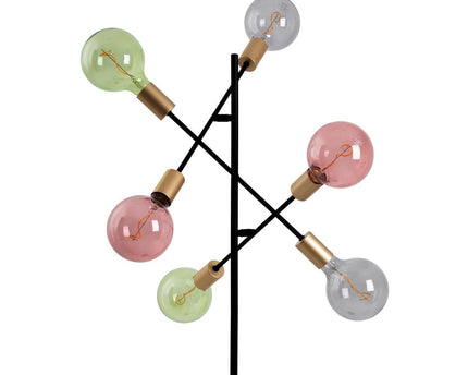 Staande lamp "Modo" gemaakt van zwart in zwart, versies in goud, E27 -aansluiting, vloerlamp voor woonkamer, eetkamer, keuken, gang, gang of kantoor, 150 x 49 cm