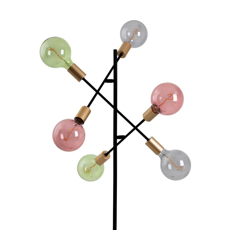 Staande lamp "Modo" gemaakt van zwart in zwart, versies in goud, E27 -aansluiting, vloerlamp voor woonkamer, eetkamer, keuken, gang, gang of kantoor, 150 x 49 cm