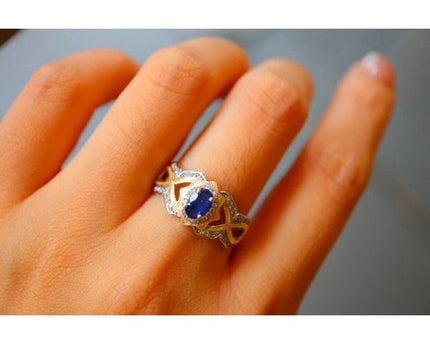 Sapphire Crown Ring - Real Sapphire - verstelbaar