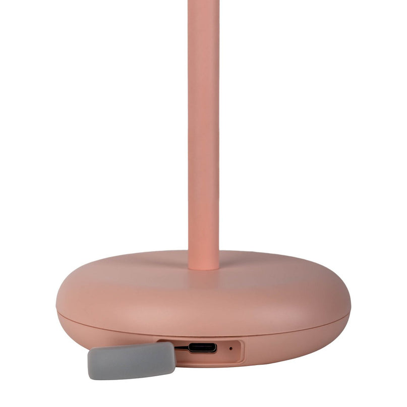 Noteloze tabletlicht "PASI" voor buiten en binnen, gemaakt van metaal en plastic in roze, dimbaar, met aanraking en geheugenfunctie, ca. 26 cm hoog