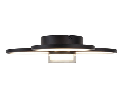 LED -plafondlicht "CIMO" gemaakt van zwart metaal en plastic, Ø Ca.