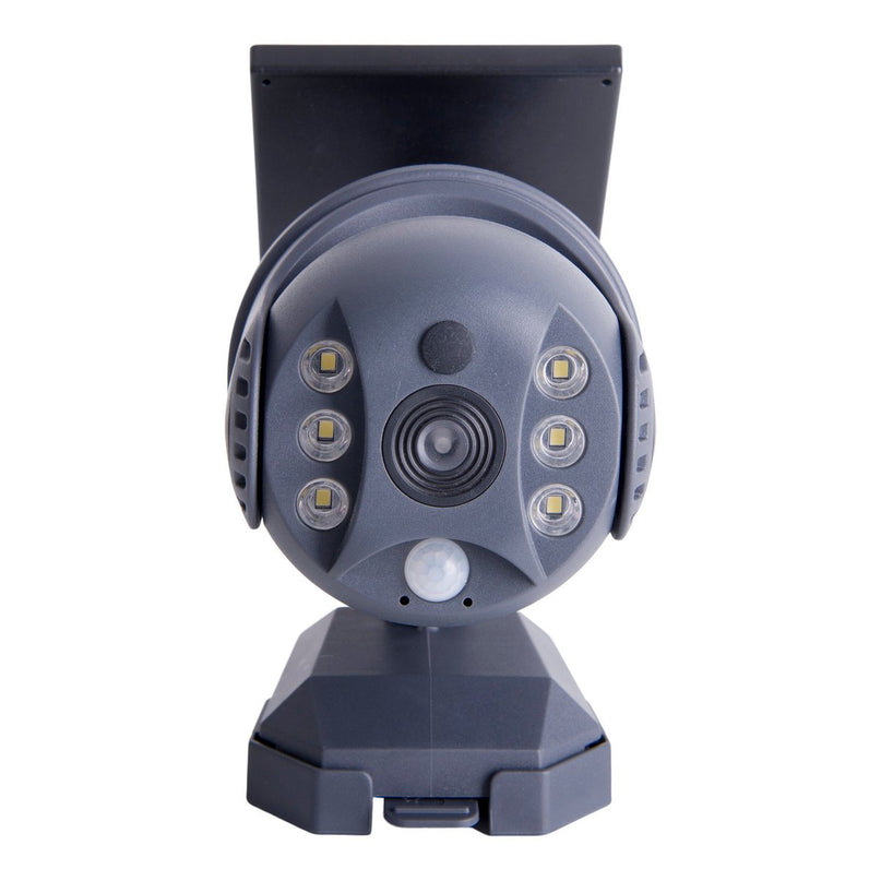 LED -zonne -buitenwandlamp "Moho" met bewegingsdetector en beveiligingscamera -vouw, wandlicht gemaakt van plastic in grijs, met geïntegreerde LED