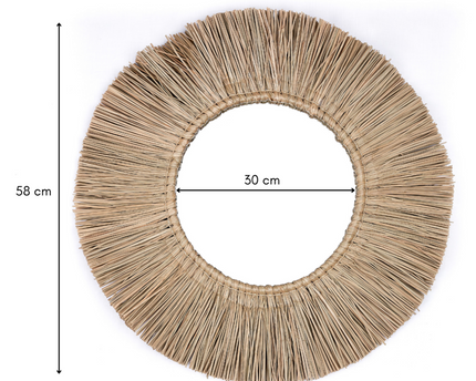 Wandspiegel van Zeegras Rond met 60 cm Diameter RIMBA