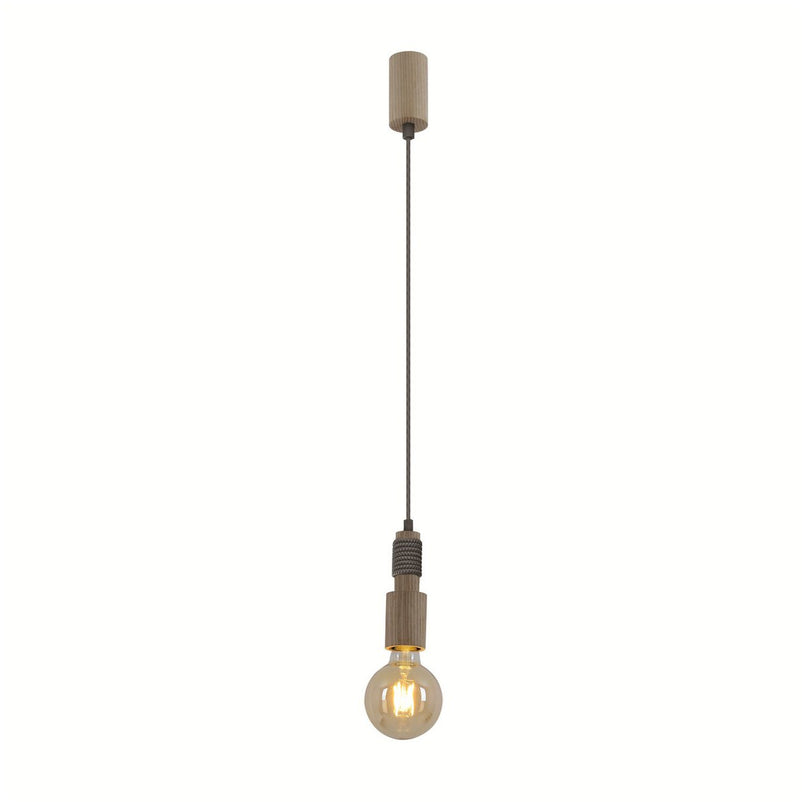 Holzbaldachin met textielkabel "Bento", in Natuur, E27 -versie, verlichting voor woonkamer of kantoor