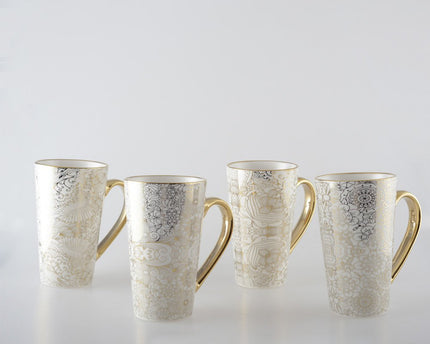 WITTE MOKKEN ABSTRACT ONTWERP - SET VAN 4
