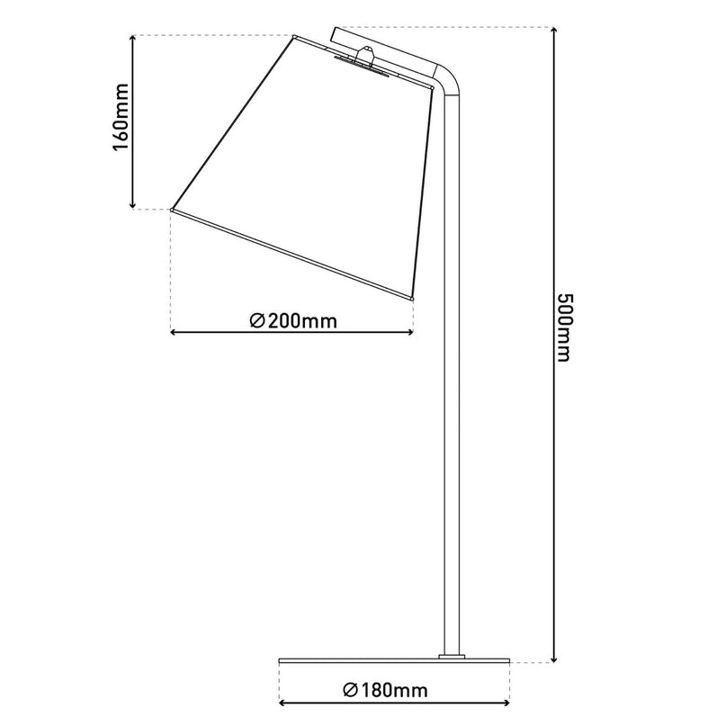 Tafellamp "Korie", metalen tafellamp in het zwart, met E27 -aansluiting, 50 cm hoog, voor woonkamer en kantoor.