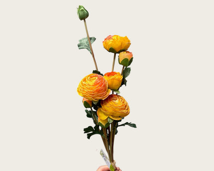 9-stengelige Mica Decorations Ranonkels Kunstbloemen Boeket / Lengte 55cm /orange