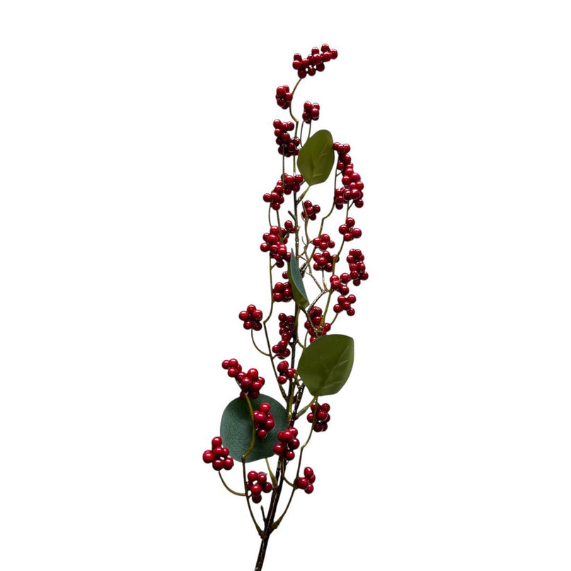 Rode Vrucht | Zijden kunstbloem | Lengte 83cm  1pcs
