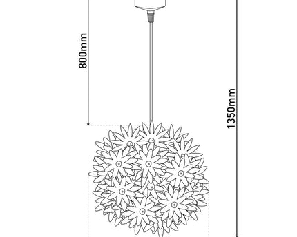 Hanger lamp "lotus" speelde hangende lamp gemaakt van wit plastic, met stevig geïnstalleerde LED's en een Øvon ca. 47 cm