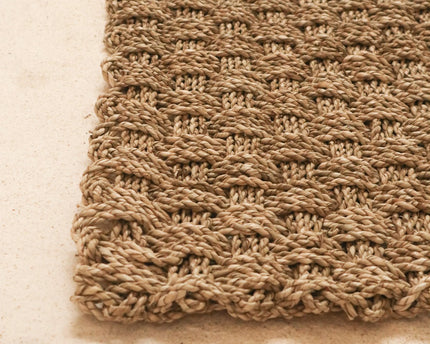 Zeegras vloerkleed 72x45 cm Handgeweven van natuurlijke vezels NIRAMA rechthoekig deurmattapijt