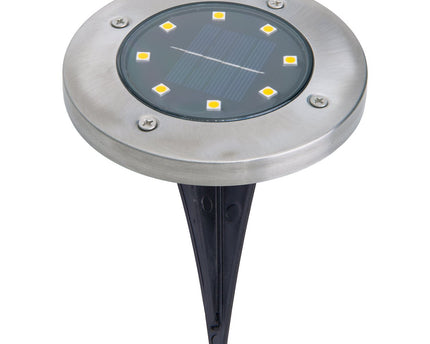 6-set LED LED-zonnebodem-zo-spit "Kian", voor buiten, spiesjes gemaakt van metaal en plastic in staal blanco, met geïntegreerde LED
