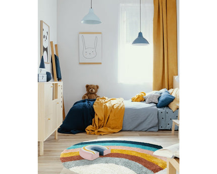 Dik en comfortabel rond kindervloerkleed COLORS