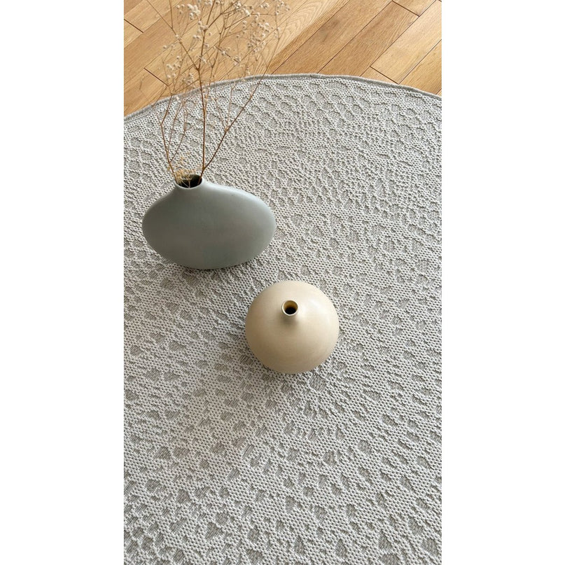 GEHAAKT rond decoratief vloerkleed