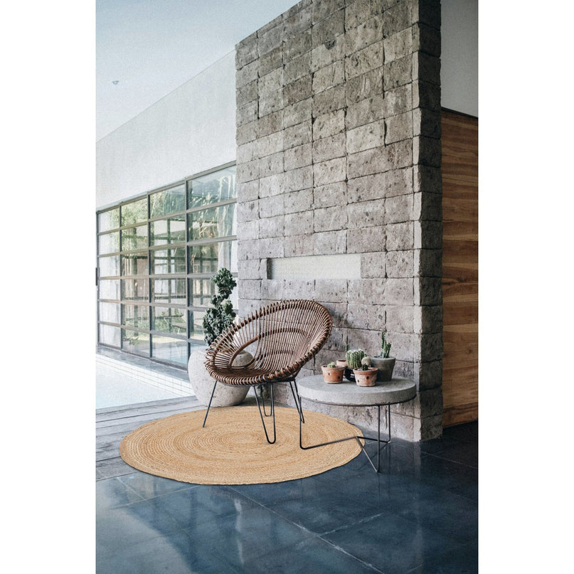 Rond vloerkleed NATURA van naturel jute