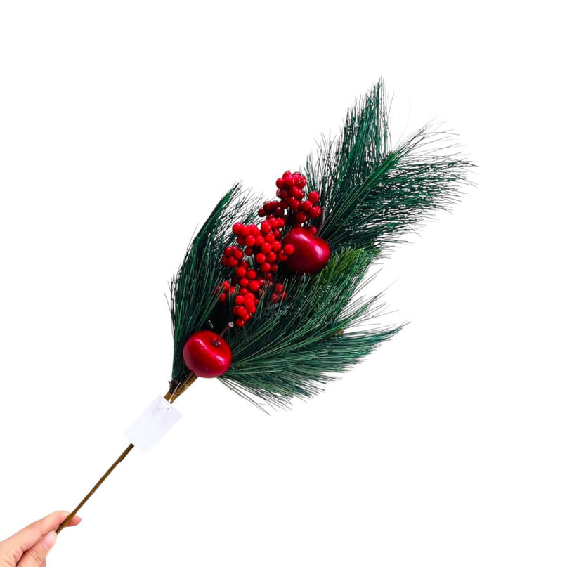 Appel kerstbloemcombinatie  | Zijden kunstbloem | Lengte 61cm  1pcs