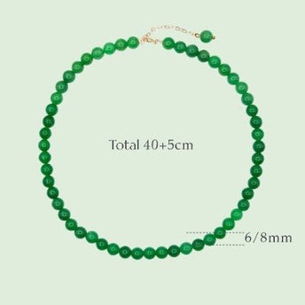 Tijdloze levendige groene jade kralen ketting