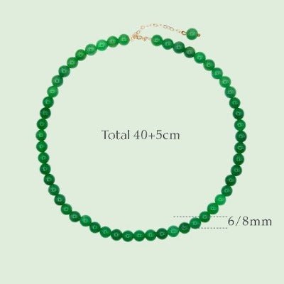 Tijdloze levendige groene jade kralen ketting