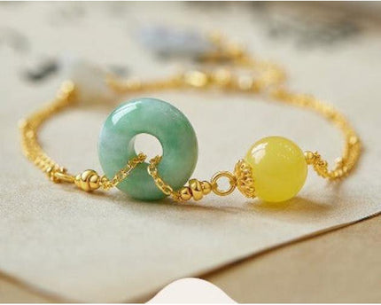 Jade en Amber Goodluck armband
