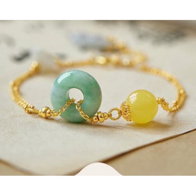 Jade en Amber Goodluck armband