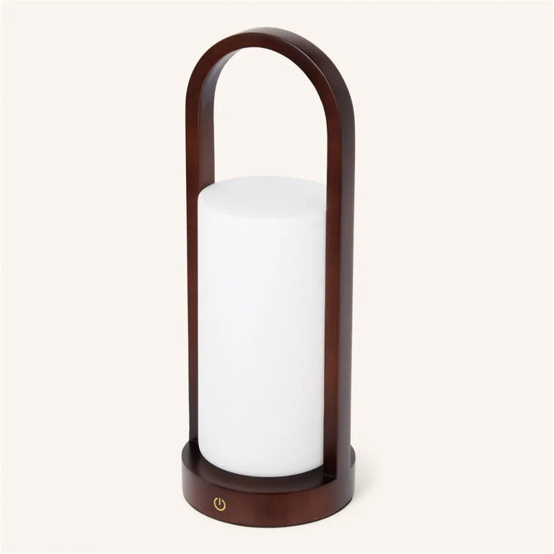 Evie Donkerbruine Oplaadbare Houten Tafellamp – Dimbaar & Snoerloos