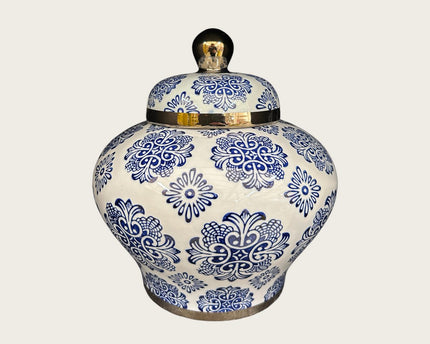 Blauw en wit porseleinen bloempot (voor keuken thuis)