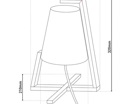 Bamboo -tafellamp met plastic scherm "Shoji", met bamboe frame, natuur en wit, ongeveer 32 cm hoog, E14, voor woonkamer, eetkamer en kantoor