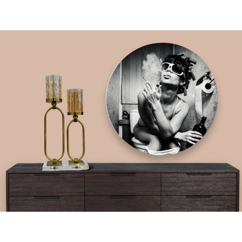 CANDLESTICK | GLASS | GOLD ZH02 Small size: 12*8.5*40