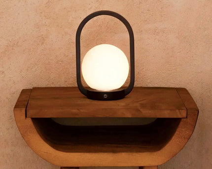Skye Donkerbruine Houten Snoerloze Lamp | Oplaadbaar en dimbaar ontwerp