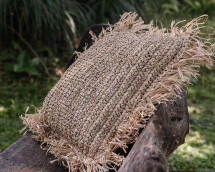 Sierkussen met vulling | Decoratief Kussen | Sofa Kussen GANDI gemaakt van Raffia