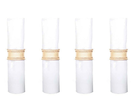 Set van 4 rondes gouden handdoeken met strass