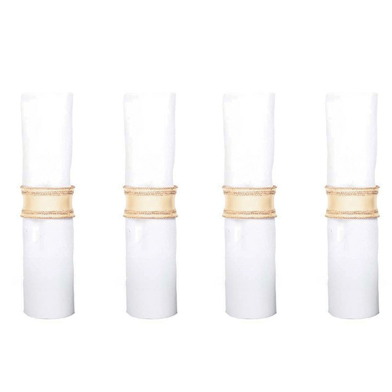 Set van 4 rondes gouden handdoeken met strass