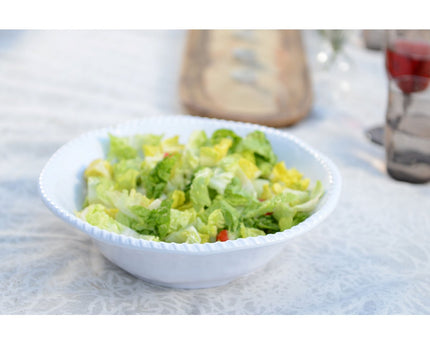 Witte melamine kom touw rand 30,5x30.5x9cm